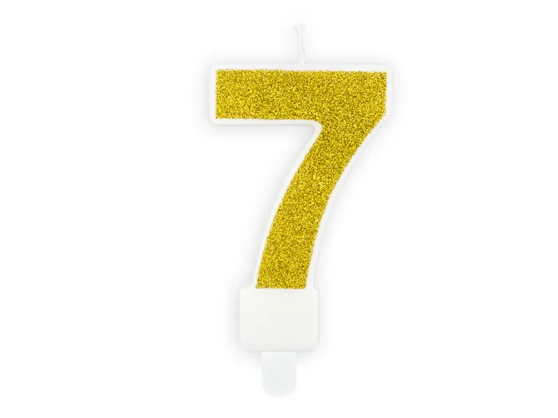 Vela Aniversário 7cm Dourado Glitter nº7