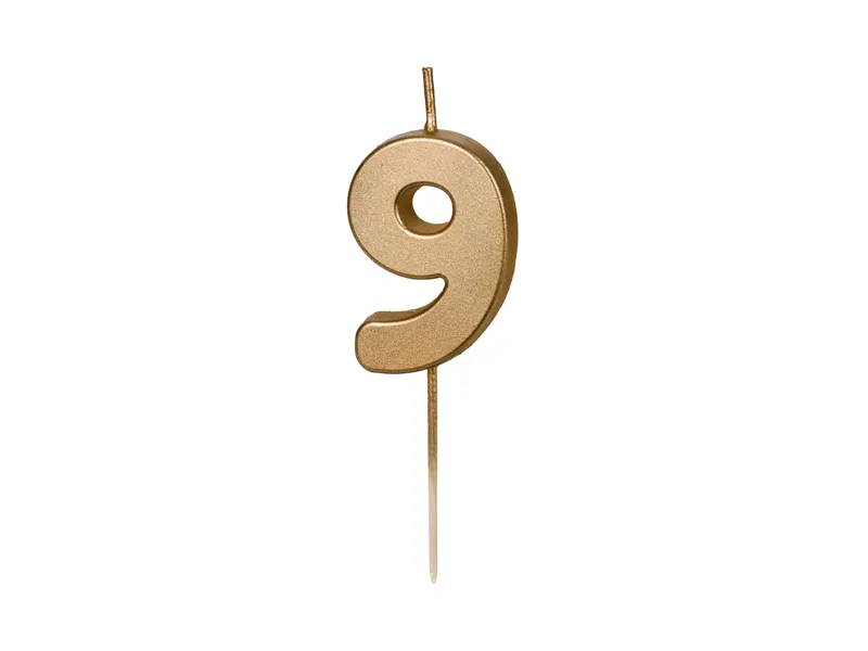 Vela Aniversário 4,5cm Dourado nº9