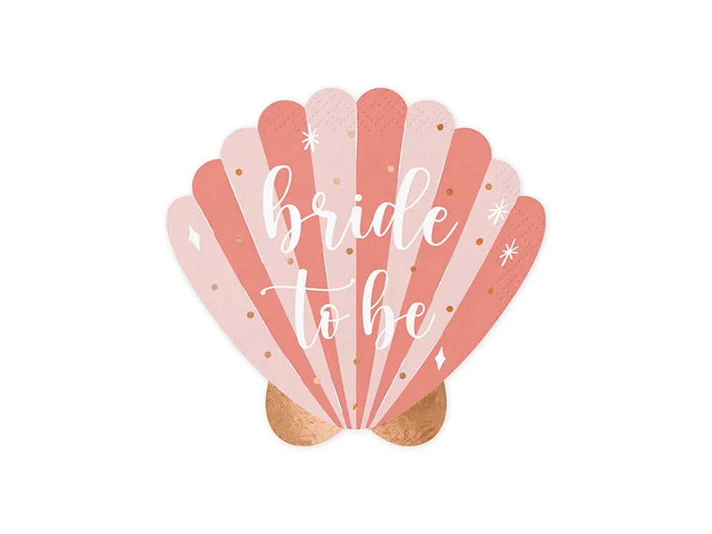 20 Guardanapos 13.5x13cm concha 'Bride to be'- Despedida Solteira