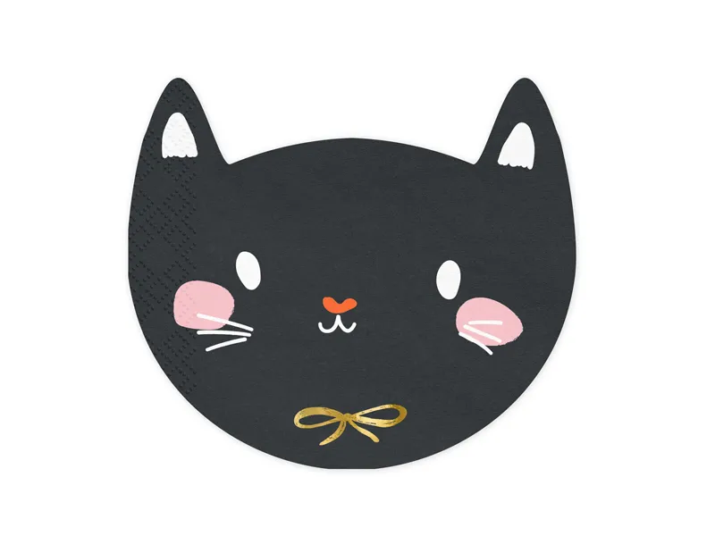 20 Guardanapos 15x13cm Gato Preto - Halloween
