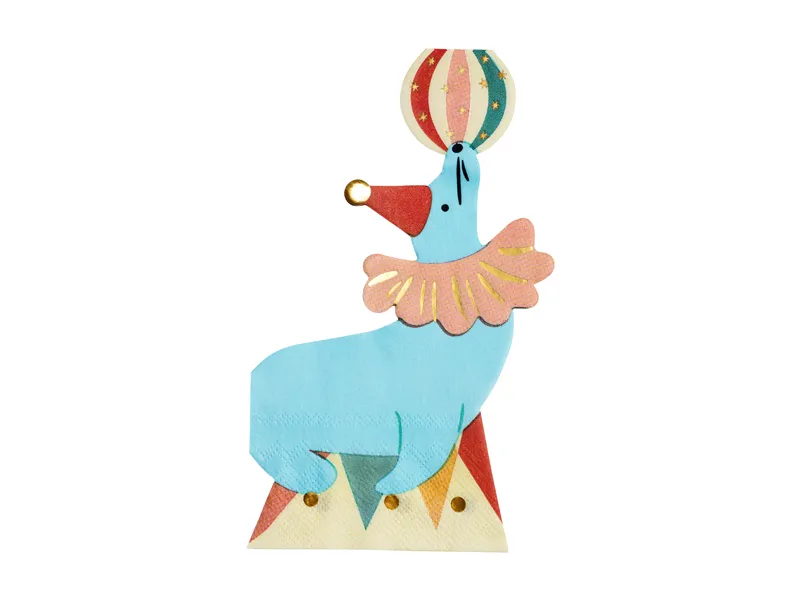 12 Guardanapos 11x17cm Foca - Circo