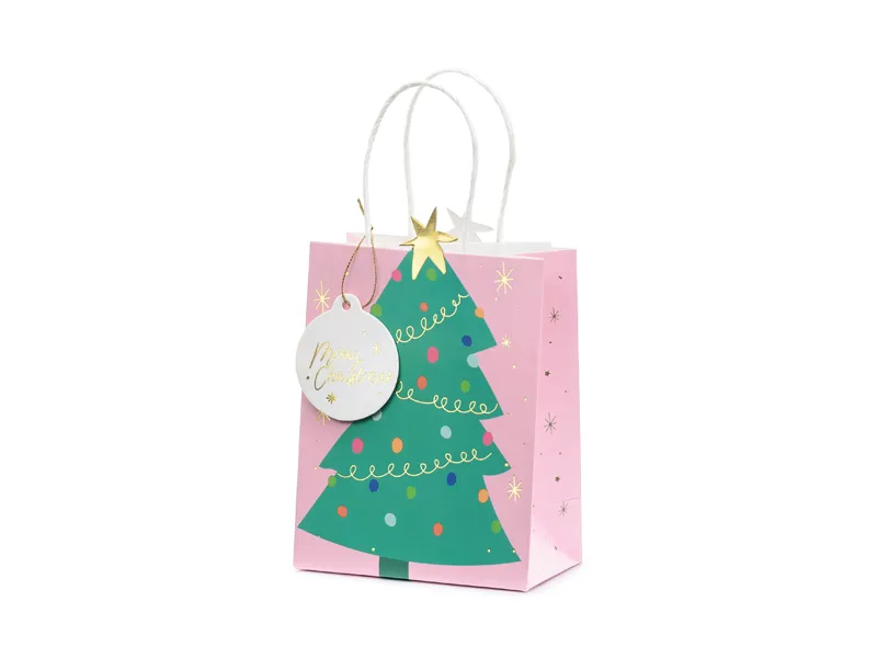 Saco de oferta Presentes Árvore de Natal 14x20,5x8cm