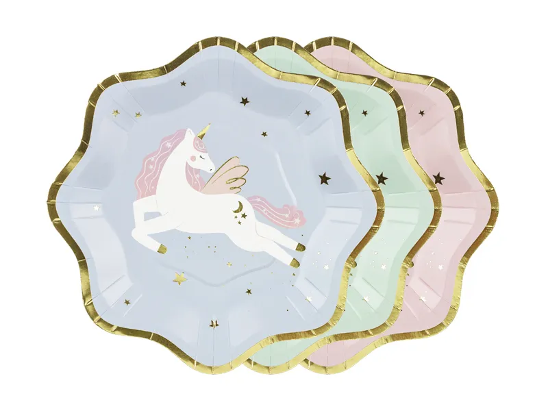 6 Pratos 18cm Sortidos Unicórnios
