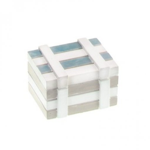 Caixa de Madeira 7x5x4cm Azul e Branca