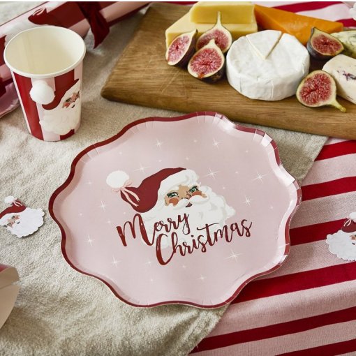 8 Pratos Vintage Santa