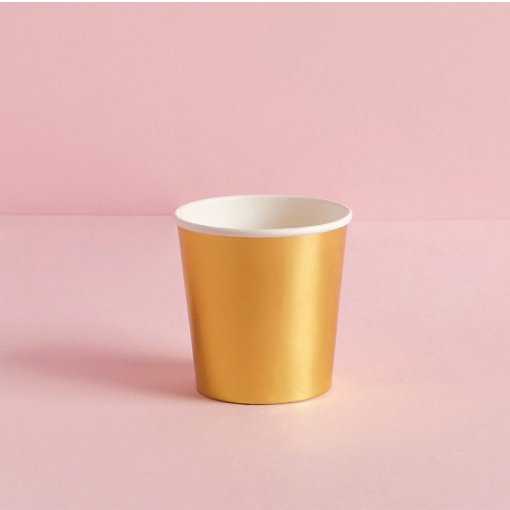10 Copos de Café / Shot Dourado Foil