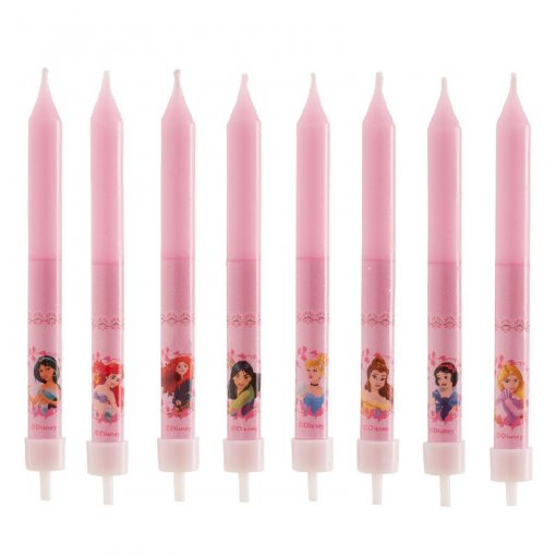 8 Velas de Aniversário 9cm Princesas Disney
