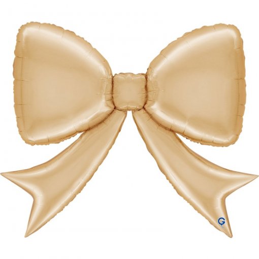 Balão Foil 90x73x25cm Laço Dourado Branco