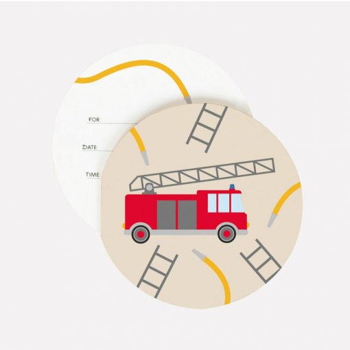 8 Convites 12cm Bombeiros