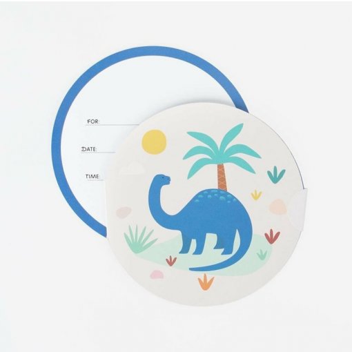 8 Convites 12cm Dinossauros