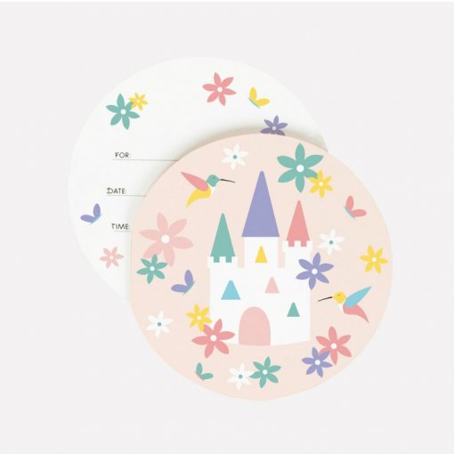 8 Convites 12cm Princesas