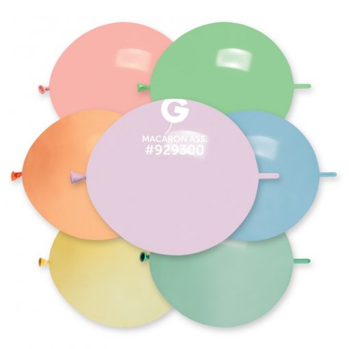 50 Balões latex G Link 13'' (33cm) cor Sortido Macaron - GL13