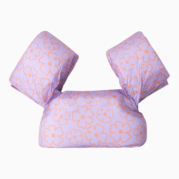 Colete Infantil com Braçadeiras Lavanda & Flores Laranja (2-6 anos)