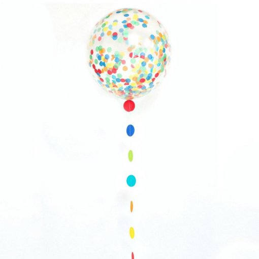 Balão latex 24'' Transparente com Confettis coloridos