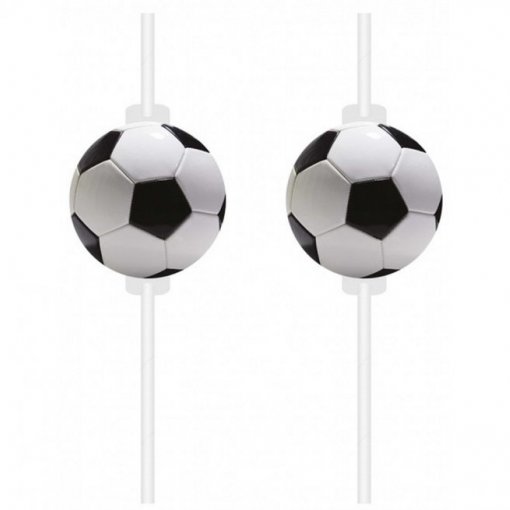 4 Palhinhas Papel com Medalha Futebol