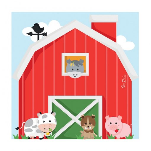 16 Guardanapos 33cm Animais da Quinta