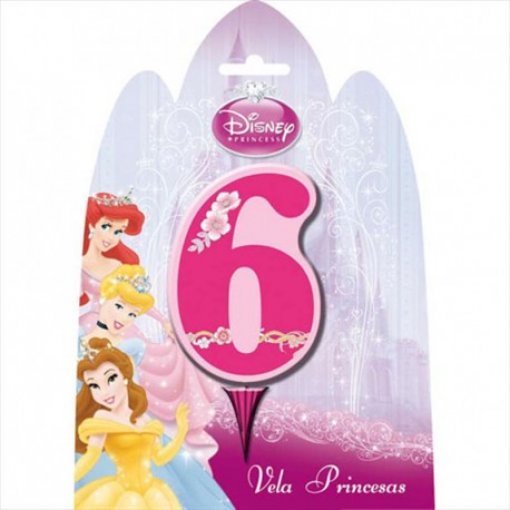 Vela de Aniversário nº6 Princesas Disney