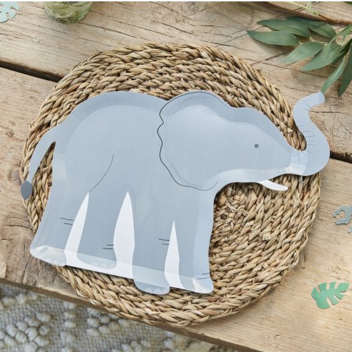 8 Pratos 30cm (W) x 24.5cm Elefante - Selva